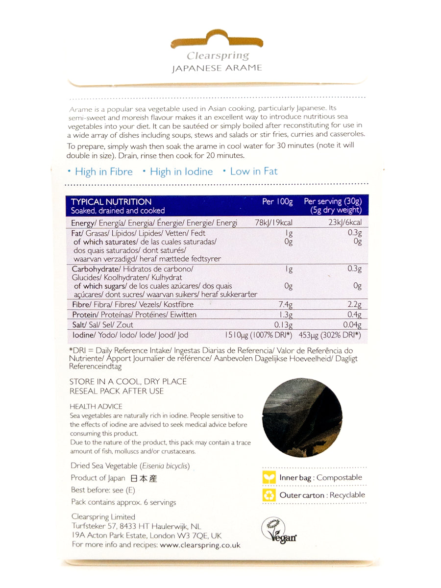 Arame – Arame-Alge – 30 g – Clearspring