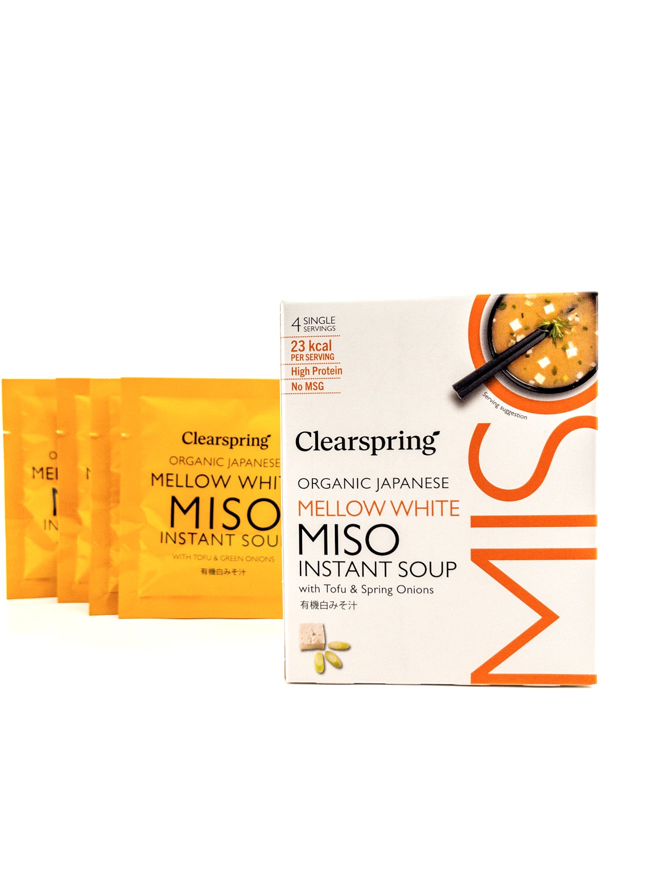 Soupe miso blanc au tofu instantanée bio – 4 x 8 g – Clearspring