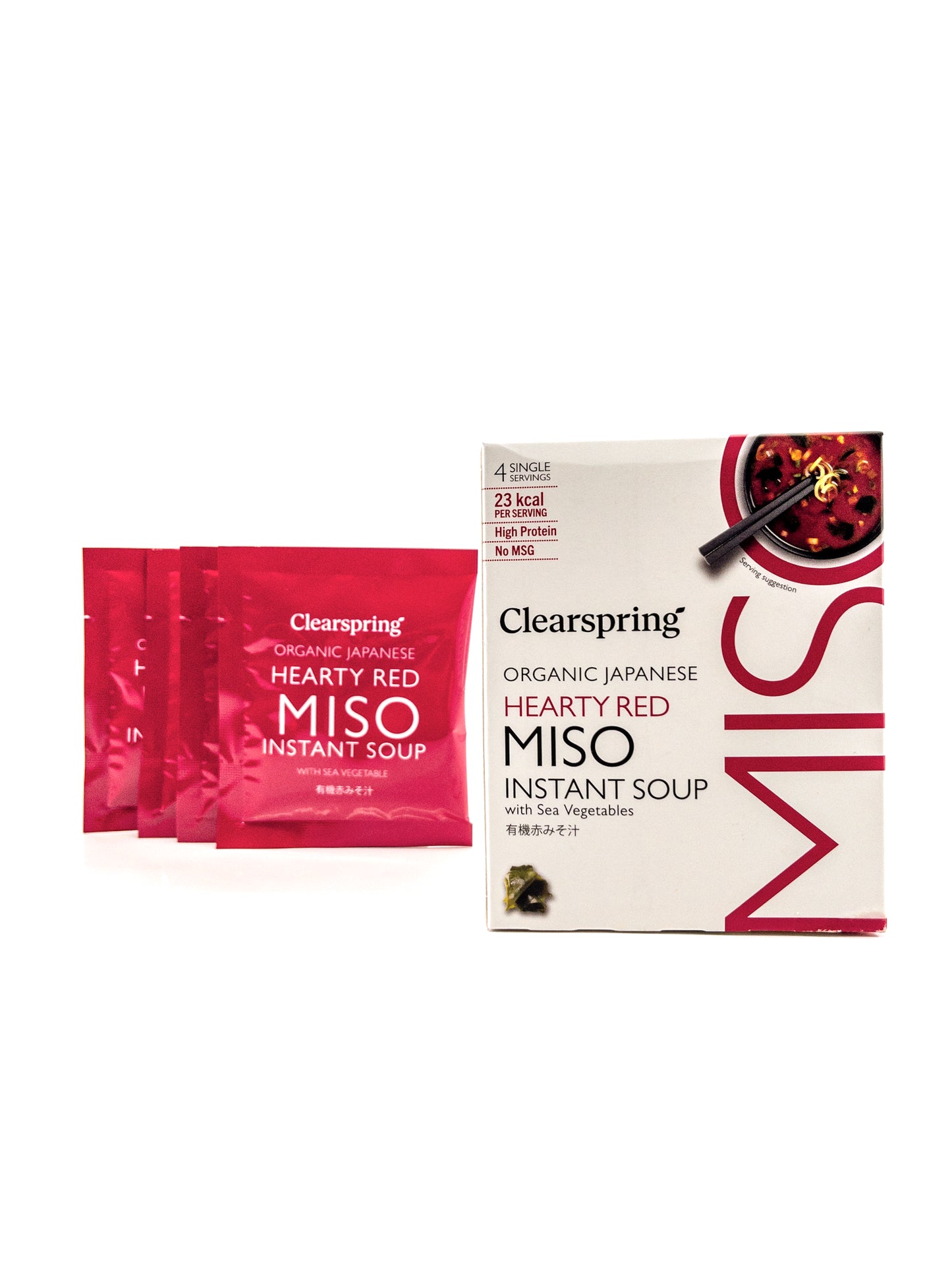 Soupe miso rouge à l’algue wakame instantanée bio – 4 x 8 g – Clearspring
