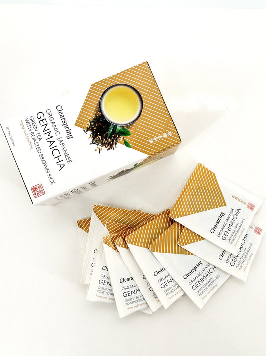 Genmaicha – Thé vert bio au riz grillé – 20 sachets x 1,8 g – Clearspring