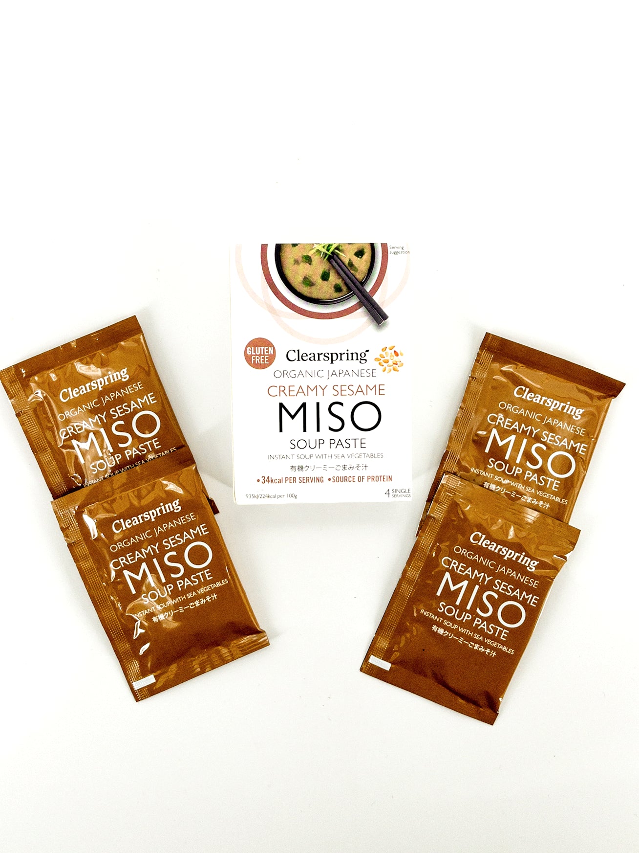 Soupe miso instantanée bio au sésame Crémeux - 4 x 15 g - Clearspring