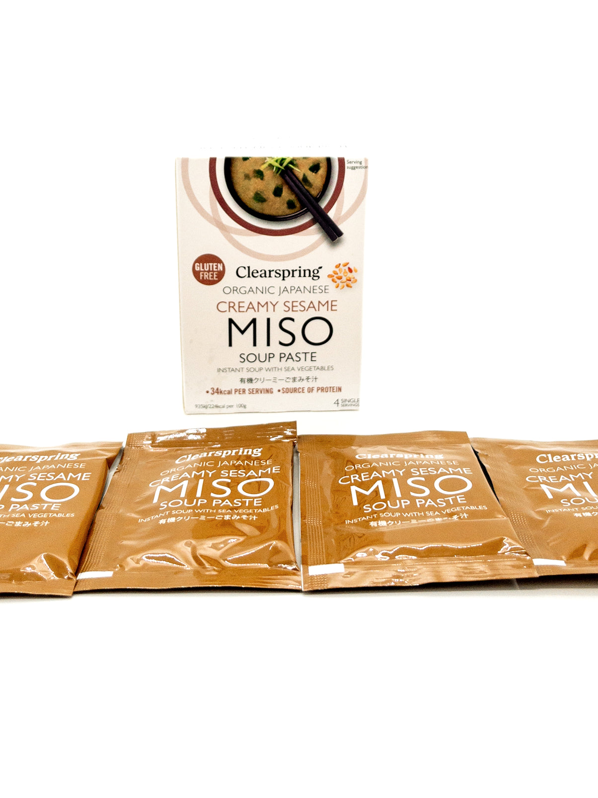 Soupe miso instantanée bio au sésame Crémeux - 4 x 15 g - Clearspring