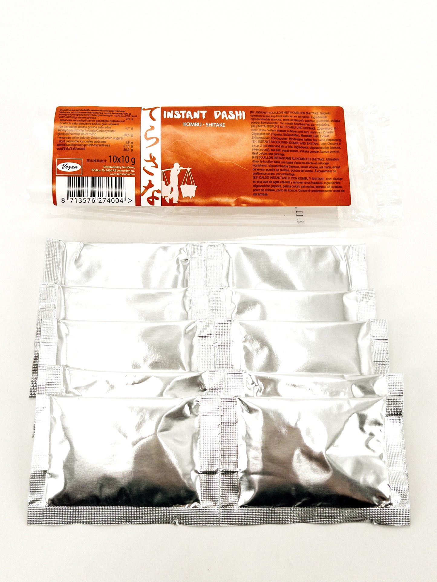 Dashi – Poudre de kombu et shiitake – 100 g (10 x 10 g) – Terrasana