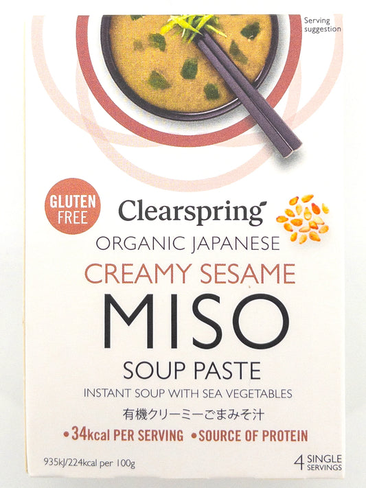 Soupe miso instantanée bio au sésame Crémeux - 4 x 15 g - Clearspring